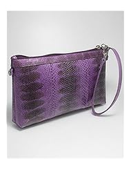 Snake leather wrist bag Pouch In White Base