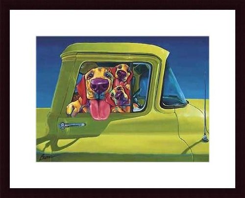 Barewalls Interactive Art 341668S61-BLK,CW,WTW I Wanna Go, Wood Framed Art Print- Black Wood-White Mat