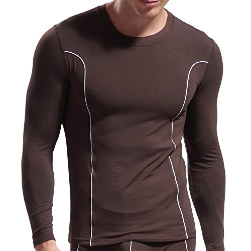 Lucky Couple® Men's Thermal Crewneck Top Midweight Slim Fit Wicking Cold Weather