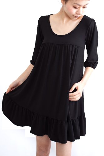 (ナドゥー) nadoo 全10色 ジャージ フリル ギャザー ワンピース 374