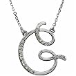 14k White Gold Gorgeous G Initial Diamond Necklace