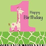 Creative Converting Wild at One Giraffe Lunch Napkins, 16 Count