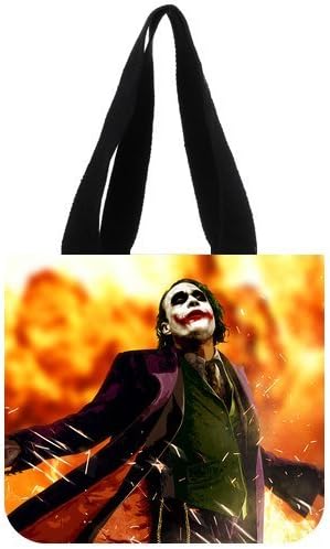 Joker and Fire Custom Travel Handbags Canvas Tote Bag