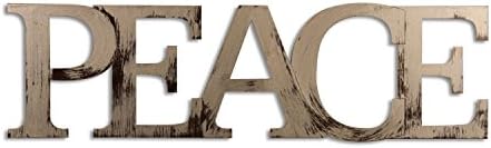 3-dimensional, hand-painted letters and words. Christmas Peace Sign, 6.5 x 22.5"