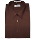 Men's CHOCOLATE BROWN Color Dress Shirt w/ Convertible Cuffs
