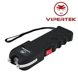 VIPERTEK VTS-989 - 8,800,000 Volt Heavy Duty Stun Gun - Rechargeable with LED Flashlight (Black)