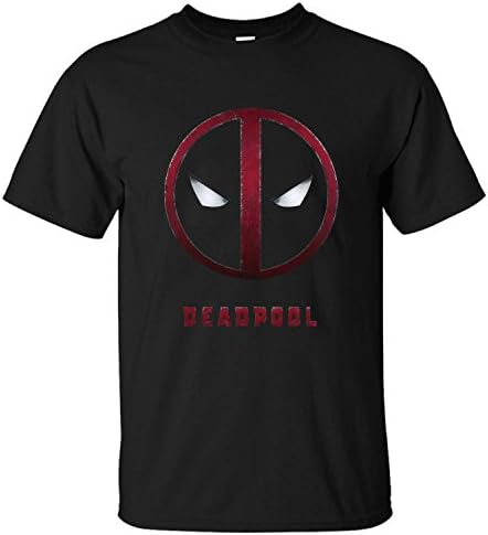 HANOO Men's deadpool movie trailer mask logo Cotton T- Shirt black XL