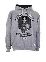 Seventy Seven Sudadera con Capucha Pirate Radio (Gris Claro)