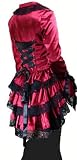 SCHWARZ / ROT SATIN KORSETT SPITZE TREIBEN JACKE GOTHIC VIKTORIANISCHEN STEAMPUNK DIRNDLE GR. 36-58