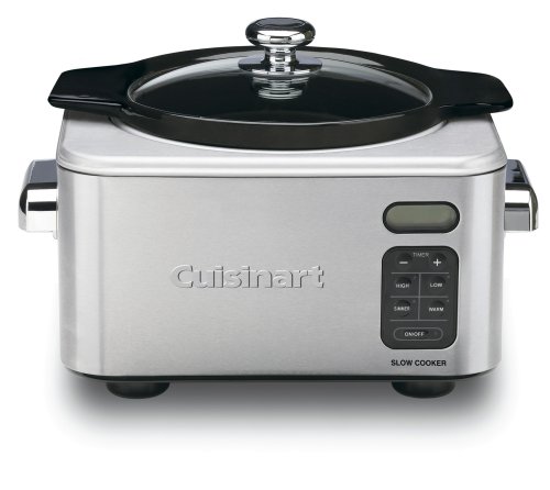 Cuisinart PSC-400  4 Quart Programmable Slow Cooker, Brushed Stainless Steel