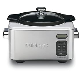 Cuisinart PSC-400 4 Quart Programmable Slow Cooker, Brushed Stainless Steel