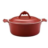 BonJour Stoneware 3-12-Quart Covered Round Casserole Rouge Red Discount