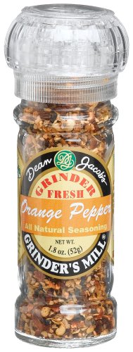 Dean Jacobs Orange Pepper Seasoning, 1.8-Ounce Grinder Jars (Pack of 6) by Dean Jacobs