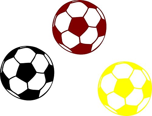 3 Stück je 10 cm Autoaufkleber Fensteraufkleber, Wandtattoo, Fussball WM EM Aufkleber fürs Auto Fanartikel Fahne Deutschland Fußball