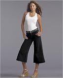 Flared denim gauchos