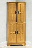 Single Storage Cabinet Corner Wood 23.5w Light Oak