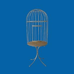 Decorative 80" Stylish Rich Gold Metal Bird Cage with Stand