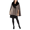 Mossimo&reg; Black Women's Faux Fur Collar Cape