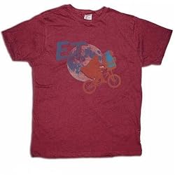 ET Bike in Moon E.T. t-shirt tee Burgandy