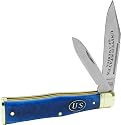 Schrade Walden Pillbuster Pocket Knife with 150th Anniversary Commemorative Collector Tin (Blue Bone, 7.0-Inch)