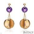 DV ITALY Attractive Earrings With Genuine Crystals Made in 14K/925 Gold plated Silver. Total item weight 12.1g Length 52mm