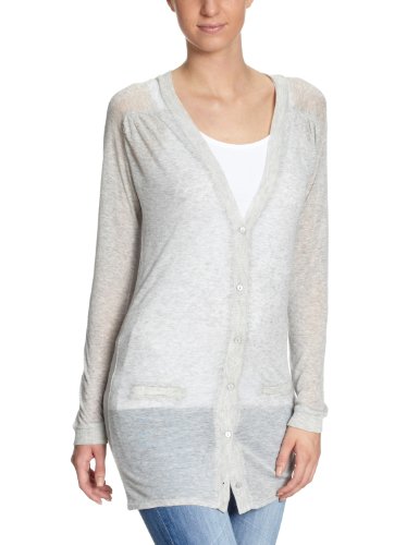 Fine Collection Damen Strickjacke H112R/ Cardigan, Gr. 34 (XS), Grau (heather grey) Preisvergleich