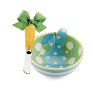 Bunny Dip Bowl And Carrot Spreader by Mud Pie