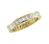 14k Yellow Gold Princess Cut Diamond Eternity Band Ring Size 7 (GH, SI-I, 2.15 carat)