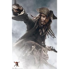 Pirates of the Caribbean 3 (Jack Sparrow, Sword) Movie Poster Print - 24