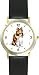 Collie Dog - WATCHBUDDY&reg; DELUXE TWO-TONE THEME WATCH - Arabic Numbers - Black Leather Strap-Children's Size-Small ( Boy's Size & Girl's Size )