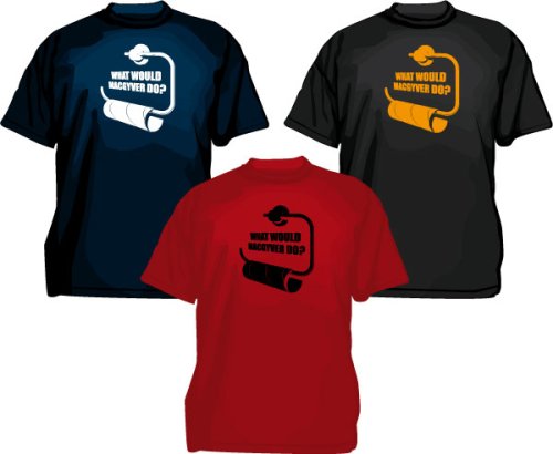 Macgyver Funshirt,Fan T-Shirt zur Kultserie, marineblau, M