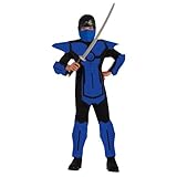 Blue Ninja Molded Armor Jumpsuit Costume Child