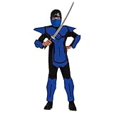 Blue Ninja Molded Armor Jumpsuit Costume Child