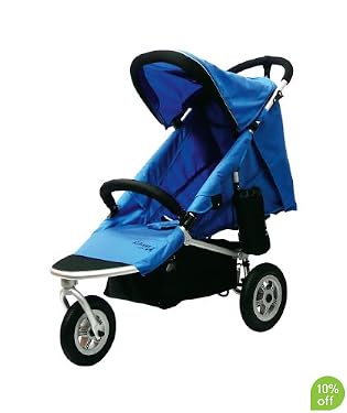 Air Buggy Mimi 3-Wheeler Pushchair - Silver/Sea Blue