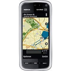Nokia 5800 Smartphone (GPS, 3,2 MP, WLAN, MP3, kostenlose Navigation mit Ovi Karten, KFZ-Halterung) black dark silver