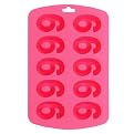 Sillycone Single Number Ice / Bake Tray, Pink