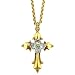 Dogwood Collection Silver Tone Single Bloom on Gold Tone Cross
