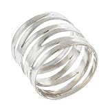 Wide Multi Band Sterling Silver 6 Band Bali Ring