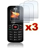41yGGXlJx4L. SL160  LG LG101 / LG102   THREE (3) Premium Clear LCD Screen Protector Cover Guard Shield Films [AccessoryOne Brand]