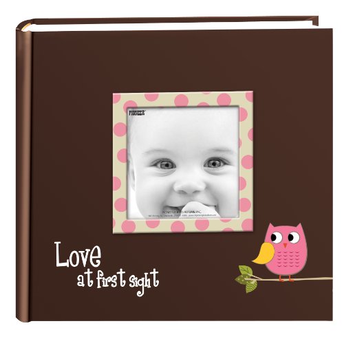 Pioneer Photo Albums EV-246FB/O 200-Pocket Baby Owl Printed Designer Frame Cover Photo Album, Pink
