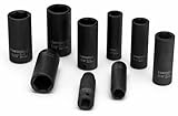 Powerbuilt 642354 SAE 3/8-Inch Drive Deep Impact Socket, 9-Piece [並行輸入品]