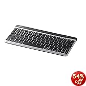 iBUFFALO 【iPadmini,iPad(Retinaディスプレイ),iPhone5対応】Bluetooth3.0対応 充電式コンパクトキーボード 【節電モデル】 シルバー BSKBB11SV