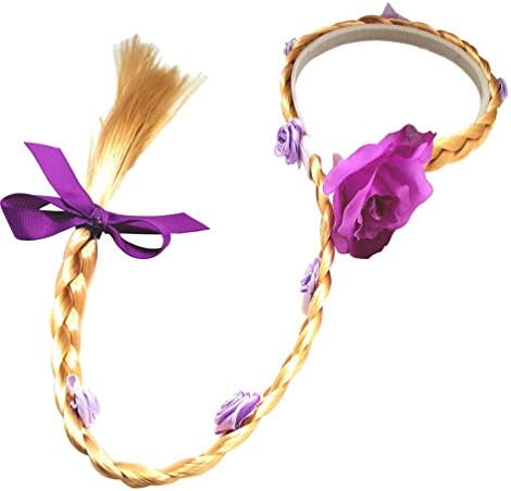Environmental protection rapunzel wigs hair hoop of the girls (gold)