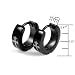 Black Stainless Steel Cross Black Huggie Hoop Earrings