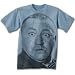Three 3 Stooges BIG FACE CURLY Adult Blue T-shirt Tee Shirt