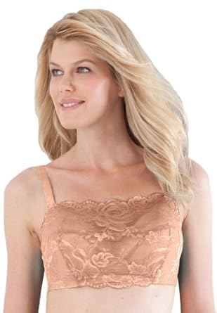 Woman Within Plus Size Soft Cup Lace Camisole Bra Comfort Choice