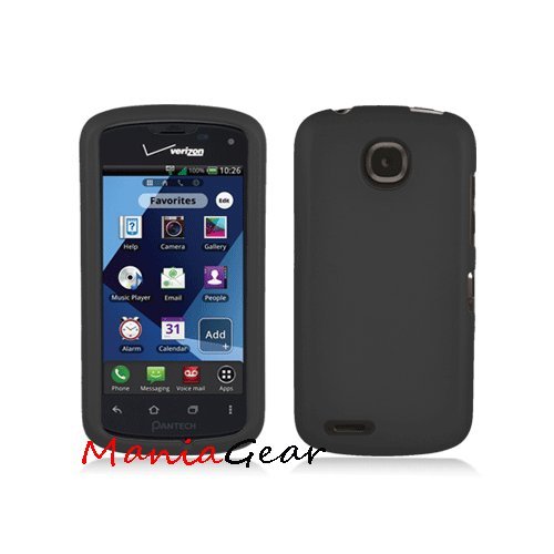 [ManiaGear] Black Rubberized Shield Hard Case for Pantech Marauder R910L (Verizon)