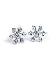 Alex Woo "Little Seasons" Diamond and 14k White Gold Snowflake Earrings