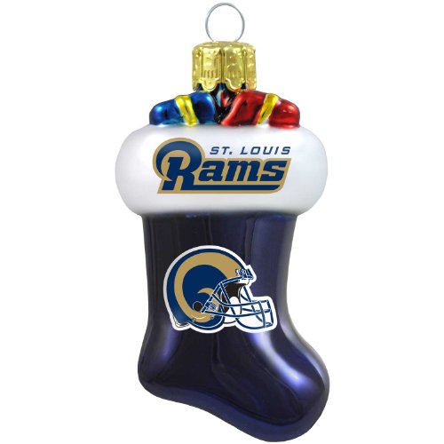 NFL St. Louis Rams Blown Glass Stocking Ornament