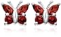 Sterling Silver Garnet Butterfly Earrings